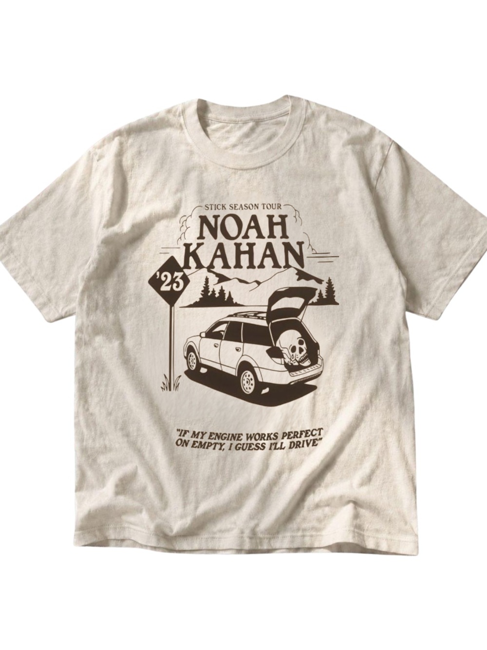 Gildan Noah '23 Tour Graphic Tee - Cream with Brown Print